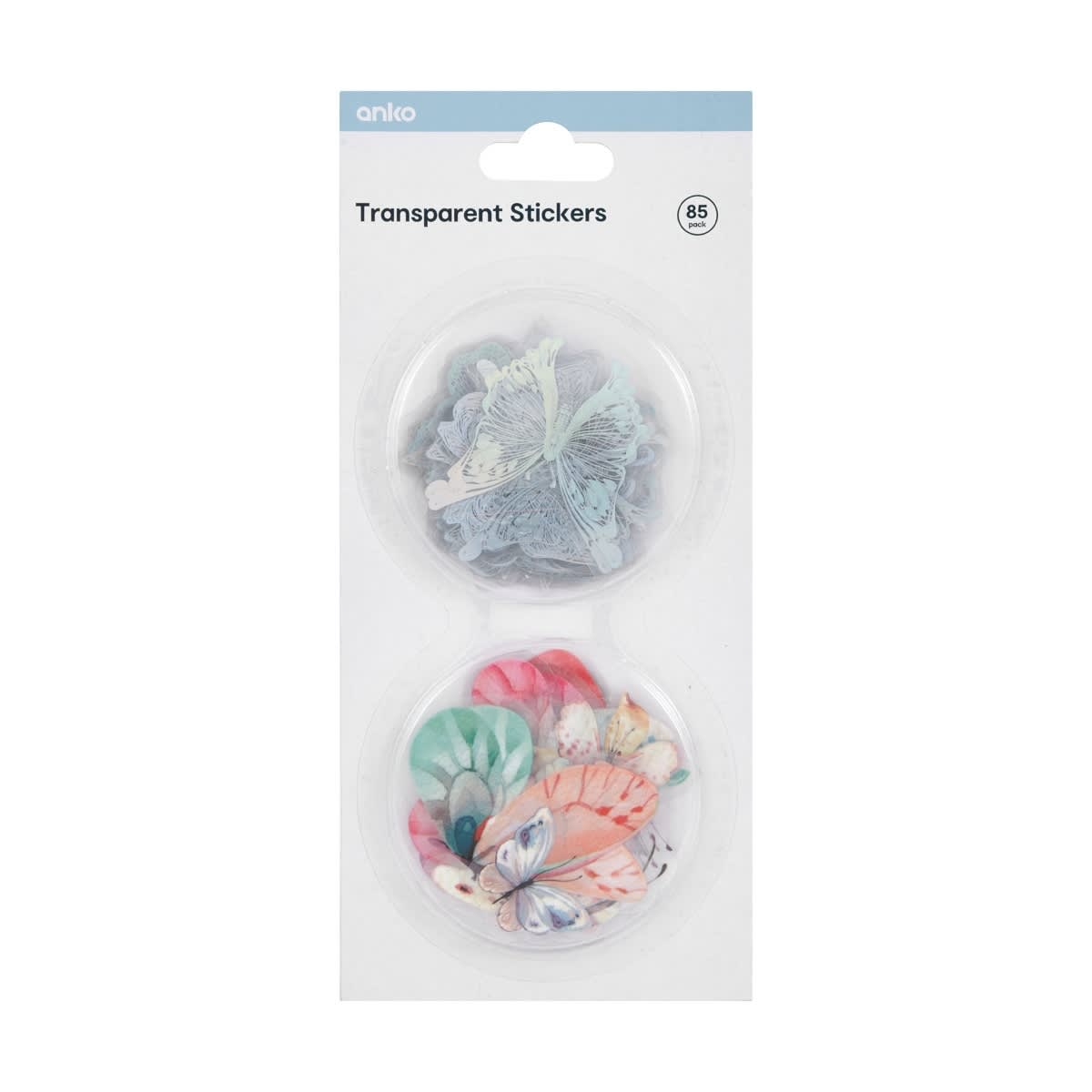85 Pack Transparent Stickers - Butterfly