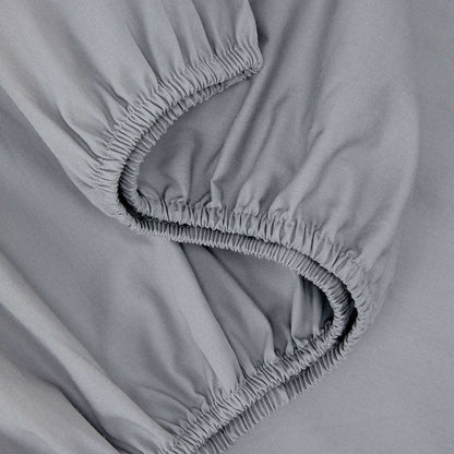 250 Thread Count Cotton Rich Fitted Sheet - Double Bed, Grey