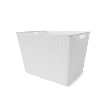 26L Linen Weave Rectangle Basket - White