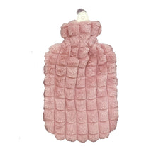 2L OXX Essentials Hot Water Bottle with Pink Grid Plush Cover