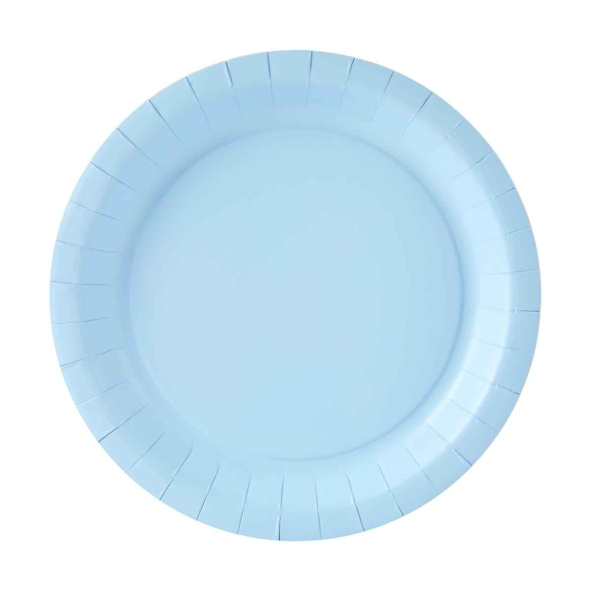 16 Piece Pastel Blue Paper Plates