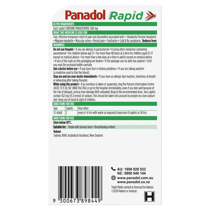 8 Pack Panadol Rapid Paracetamol 500mg