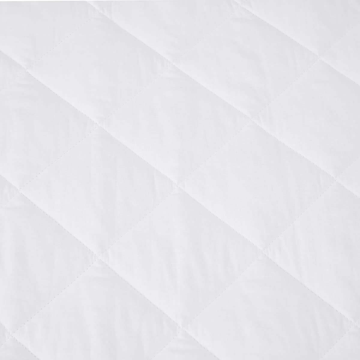 Cotton Top Fitted Mattress Protector - King Single Bed, White