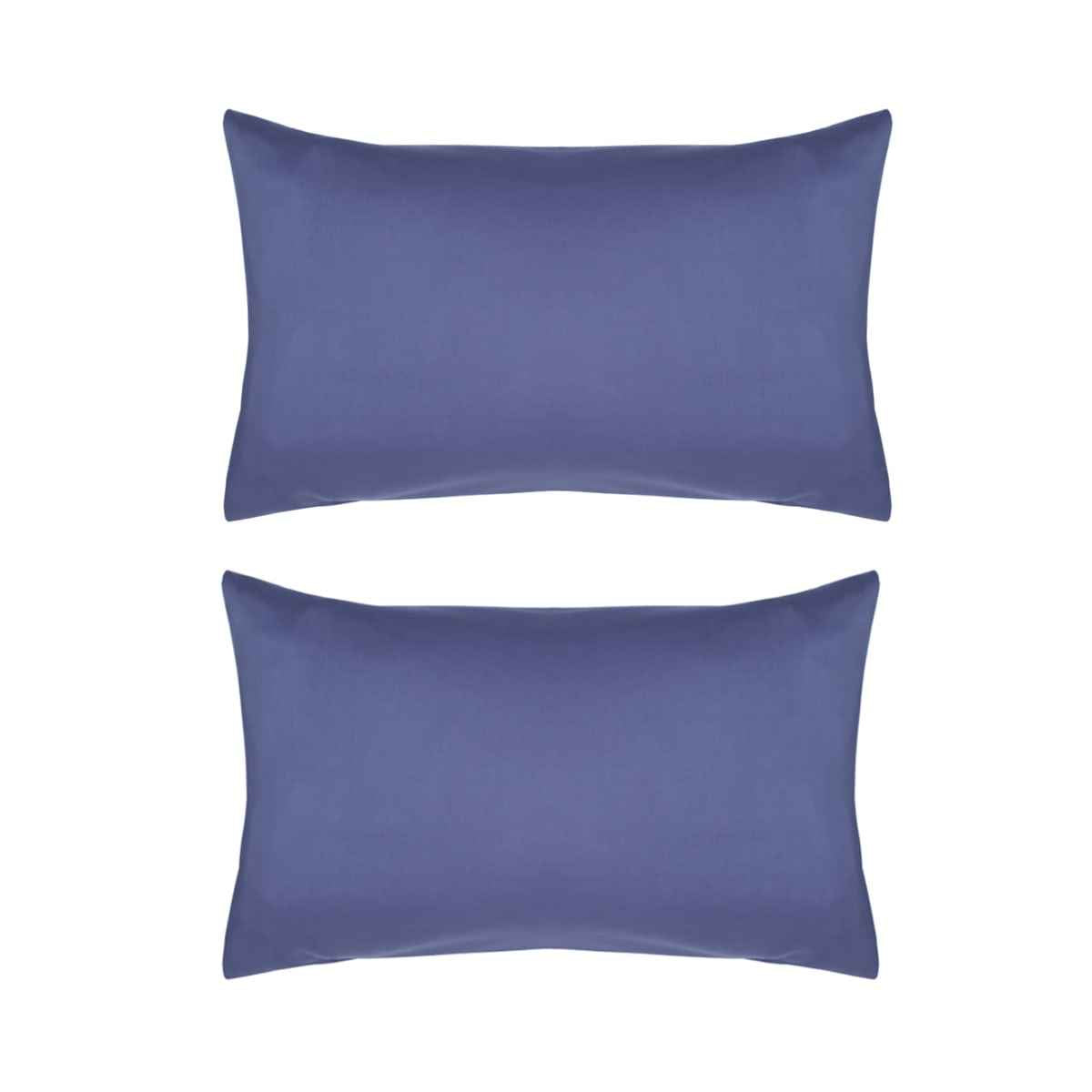 2 Pack 180 Thread Count Standard Pillowcases - Mid Blue