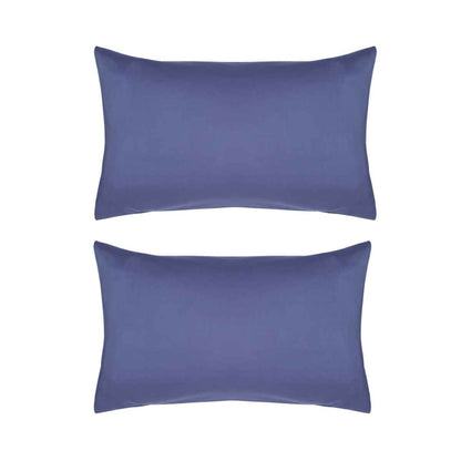 2 Pack 180 Thread Count Standard Pillowcases - Mid Blue