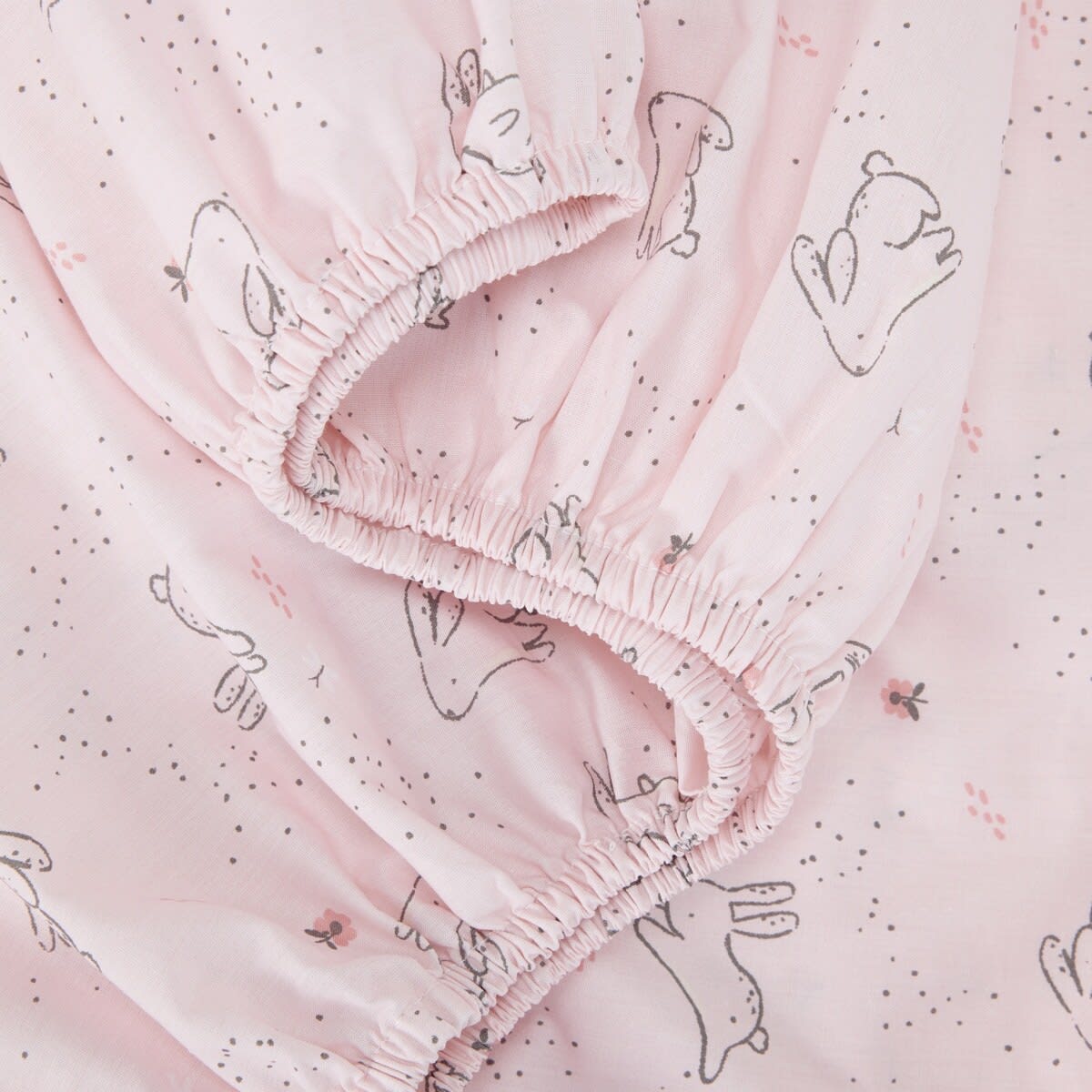 2 Pack Organic Cotton Fitted Cot Sheets - Bunny and Spot