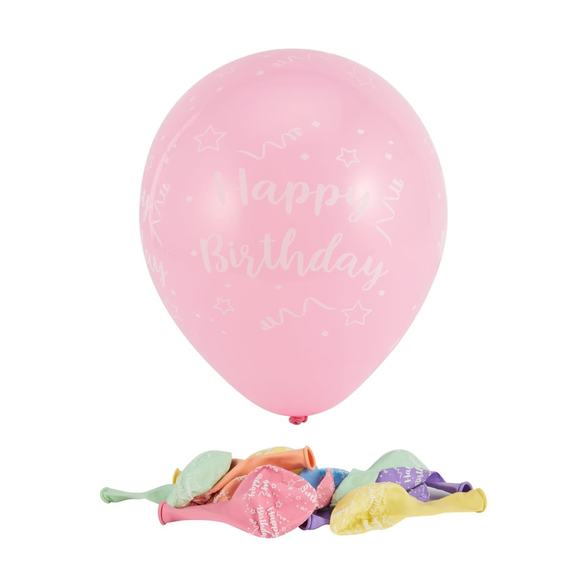 12 Piece Happy Birthday Balloons