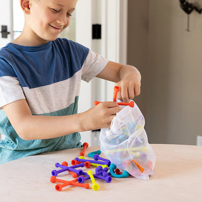 Fat Brain Toys Plip Kit Pop It 46pcs Silicone in 3 Shapes Arches Sticks and XS Travel Fidget Toys Sensory Toys Best Seller 5yrs+