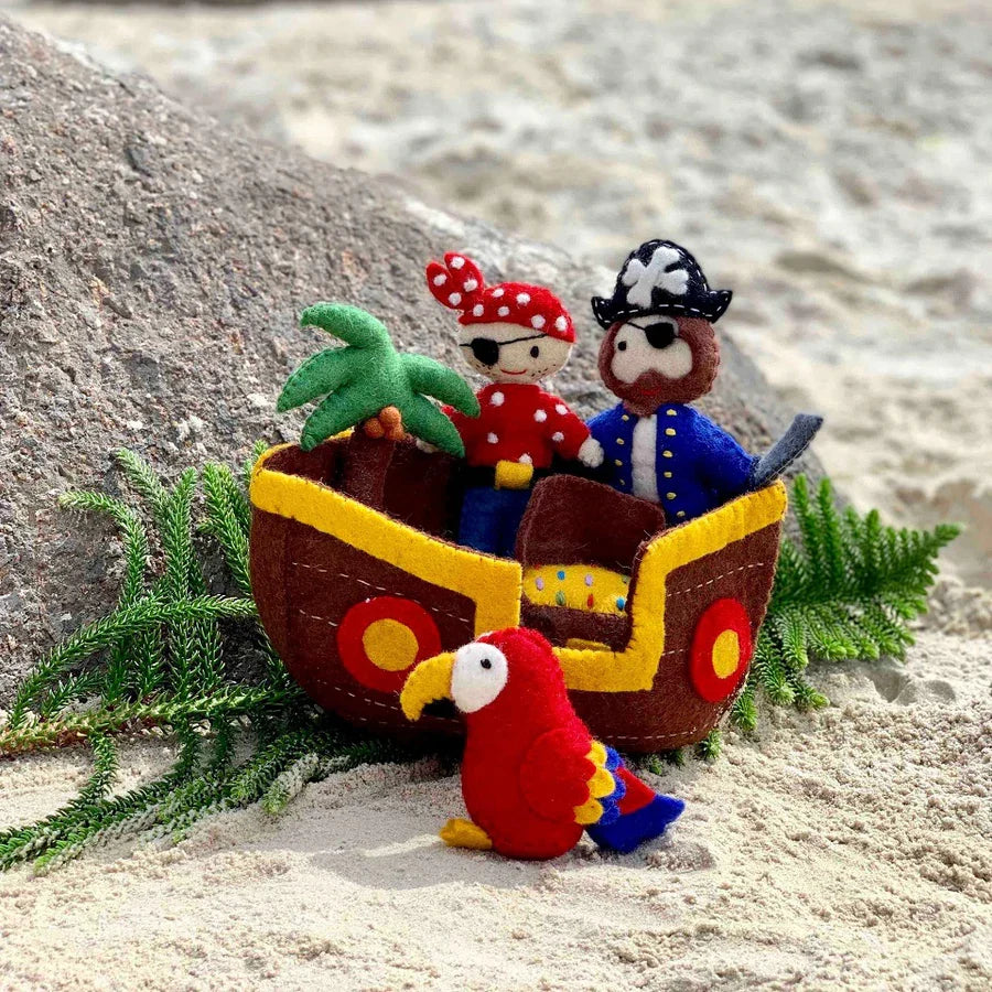Pashom Felt Pirate Playset 6pcs Pretend & Imaginative Play Toys Clearance 3yrs+