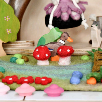 Tara Treasures Small Felt Fairy River And Bridge Play Mat Playscape 35cm Pretend & Imaginative Play Best Seller Fairy Unicorn and Castle Theme 3yrs+