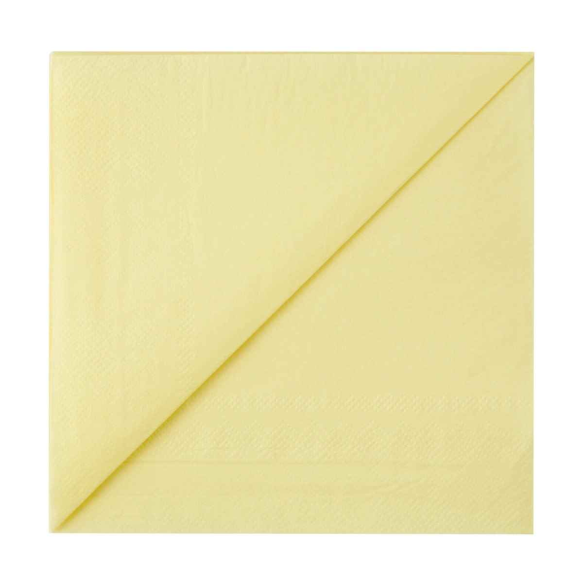 20 Piece Pastel Yellow Paper Napkins
