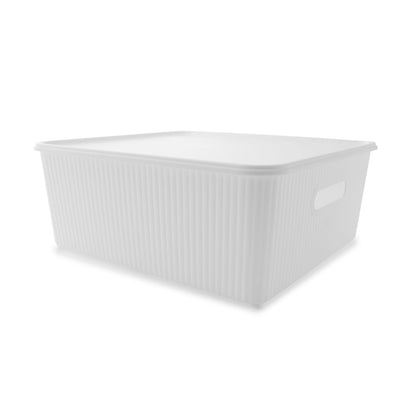 19L Ribbed Container - White