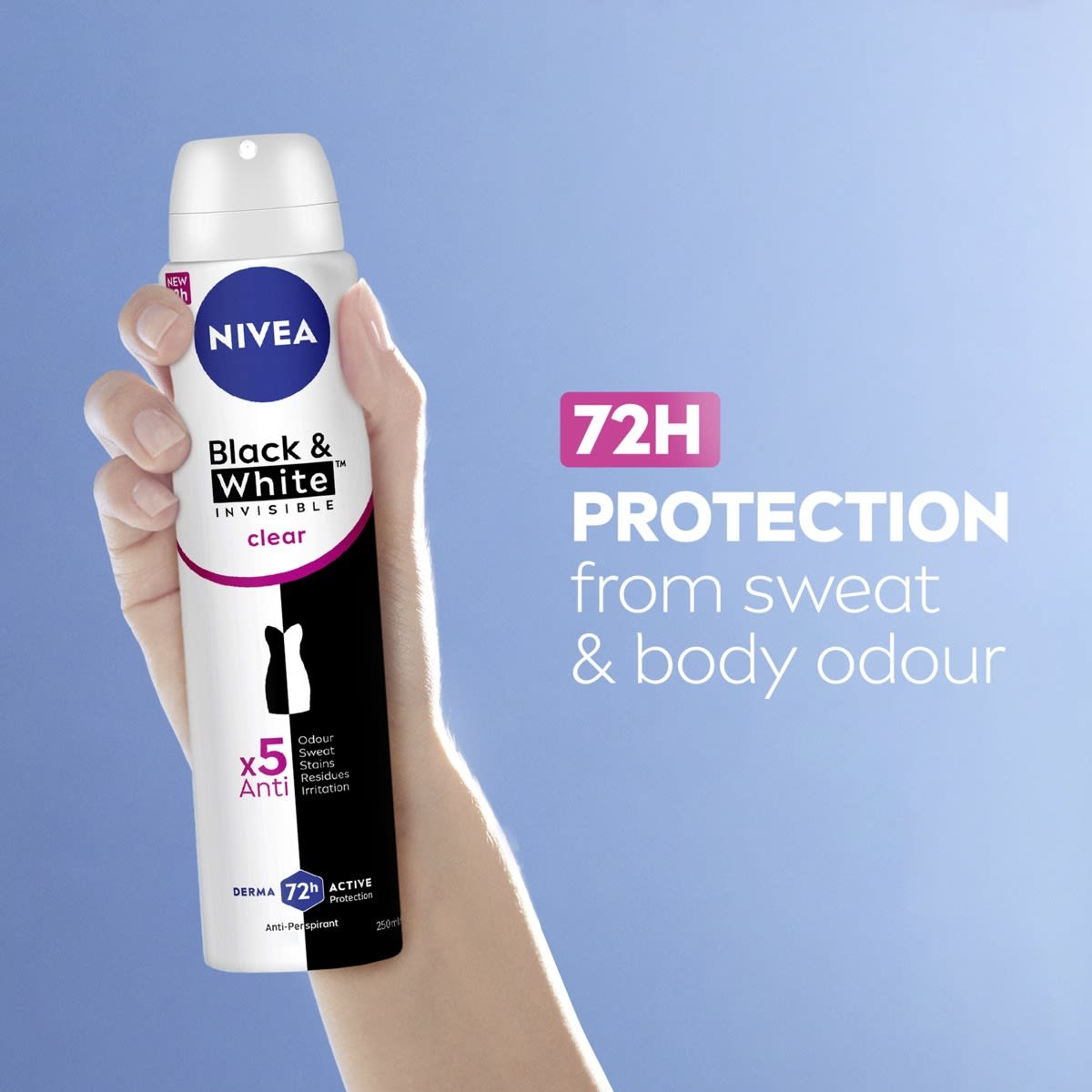 Nivea Black & White Invisible Clear Anti-Perspirant Aerosol Deodorant 250ml