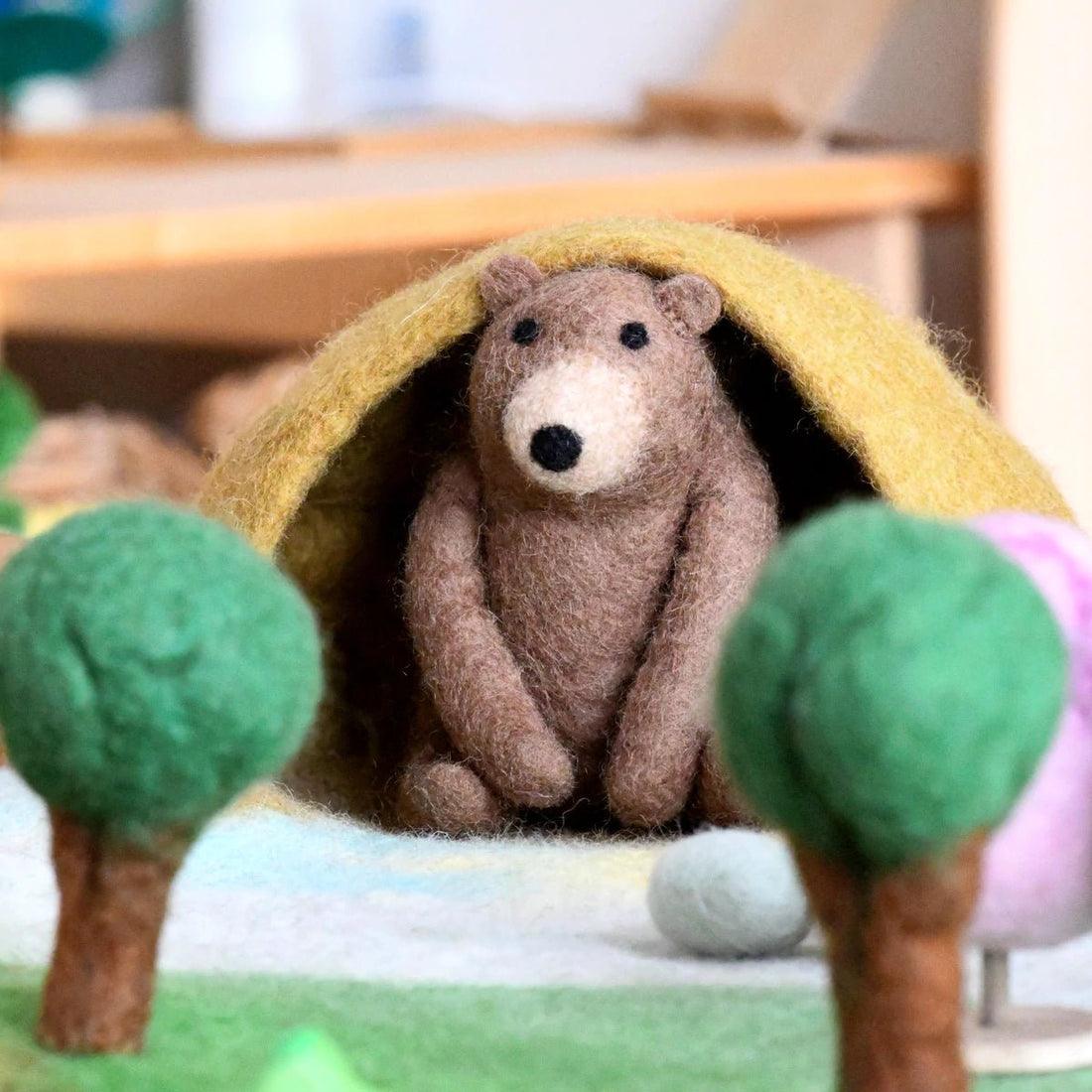 Tara Treasures Large Felt Bear Hunt Play Mat Playscape 80cm Pretend & Imaginative Best Seller Most Loved in Store 3yrs+