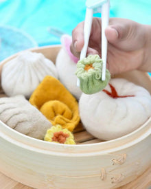 Tara Treasures Felt Dim Sum Yum Cha Set of 7 Pretend and Imaginative Play Kitchen Accessories 3yrs+