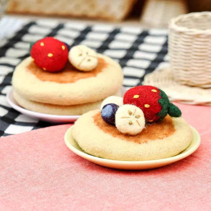 Tara Treasures Felt Pancake Stack Set Pretend and Imaginative Play Kitchen Accessories Best Seller 3yrs+