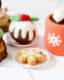 Tara Treasures Felt Snowflake Cookie Pretend and Imaginative Play Kitchen Accessories Christmas Range 3yrs+