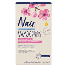 40 Pack Nair Large Wax Strips Sensitive Formula