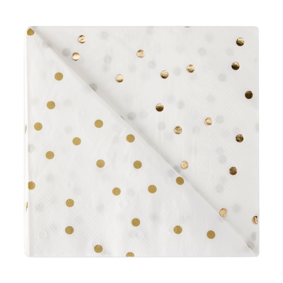 20 Pack Gold Print Polka Dot Napkins