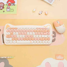 Cute Cat Wireless Keyboard and Mouse Set