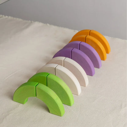 Wooden Curve Building Blocks Four Seasons 20pcs by Avdar Toys Waldorf Inspired Wooden Toys Building Blocks Toys 3yrs+