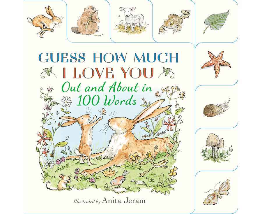 Guess How Much I Love You Out and About in 100 words (Board Book) by Sam McBratney Kids Picture Book