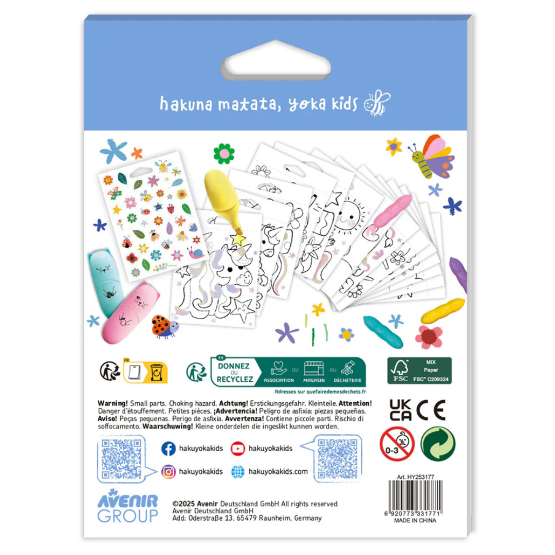 Haku Yoka Mini Colouring Book Unicorn Travel Toys Art and Craft for Kids Activity Book Fairy Unicorn Castle Theme  3yrs+
