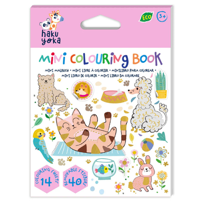 Haku Yoka Mini Colouring Book Pets Travel Toys Art and Craft for Kids Activity Book 3yrs+