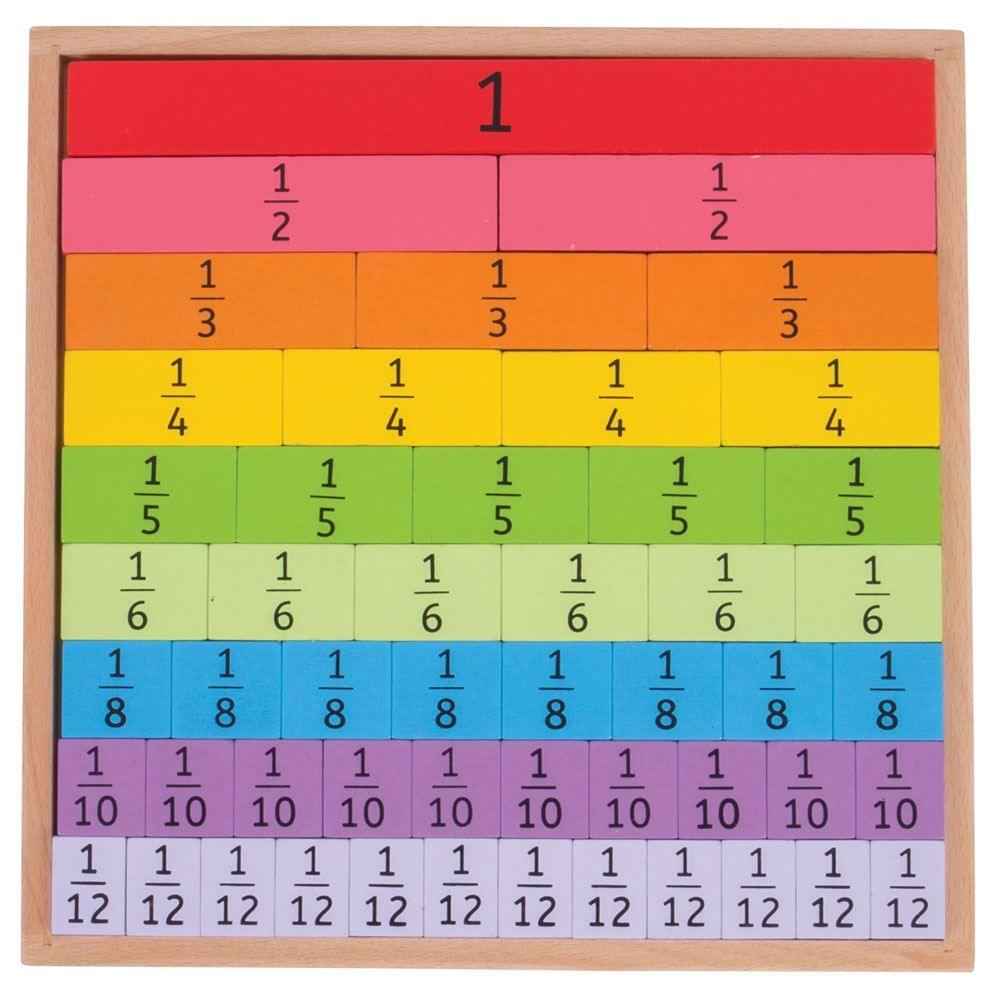 BigJigs Fractions Tray Early Math STEM Cognitive Developmental Toys Clearance 3yrs+