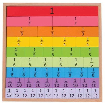 BigJigs Fractions Tray Early Math STEM Cognitive Developmental Toys Clearance 3yrs+