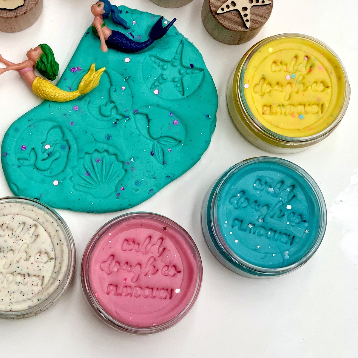 Wild Dough Mermaid Mint Playdough Toffee Apple Scent 280gram Sensory Toys Art and Craft Best Seller 3yrs+