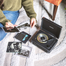 Crosley Cruiser Portable Retro CD Player with Stereo Bluetooth Speakers, FM Radio - Black