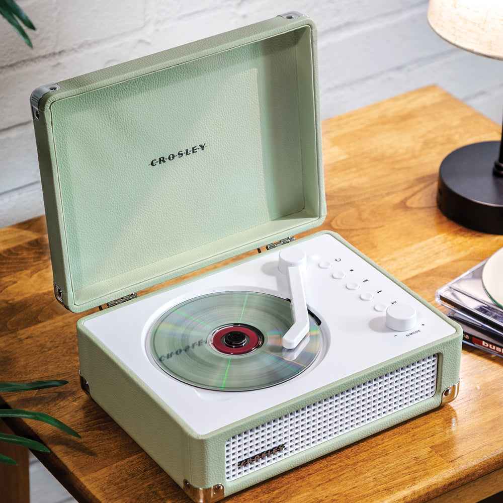 Crosley Cruiser Portable Retro CD Player with Stereo Bluetooth Speakers, FM Radio - Mint