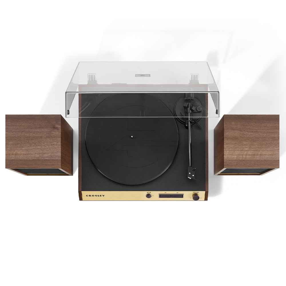 Crosley C72 Record Player Shelf System - Walnut