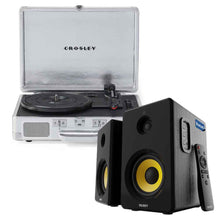 Crosley Cruiser Bluetooth Portable Turntable - Silver + Bundled Majority D40X Bluetooth Speakers