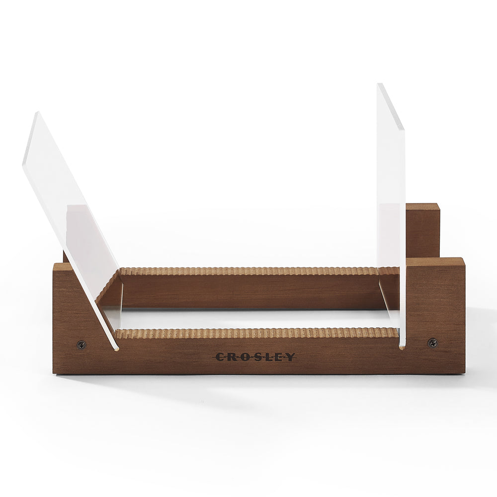 Voyager Bluetooth Portable Turntable - Cocoa + Bundled Record Storage Display Stand