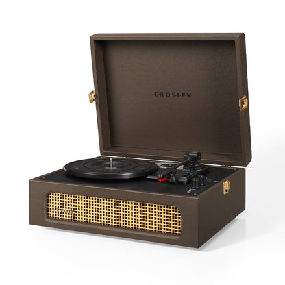 Voyager Bluetooth Portable Turntable - Cocoa + Bundled Record Storage Display Stand
