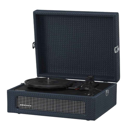 Crosley Voyager Bluetooth Portable Turntable + Gadhouse Vinyl Rack Bundle - Navy