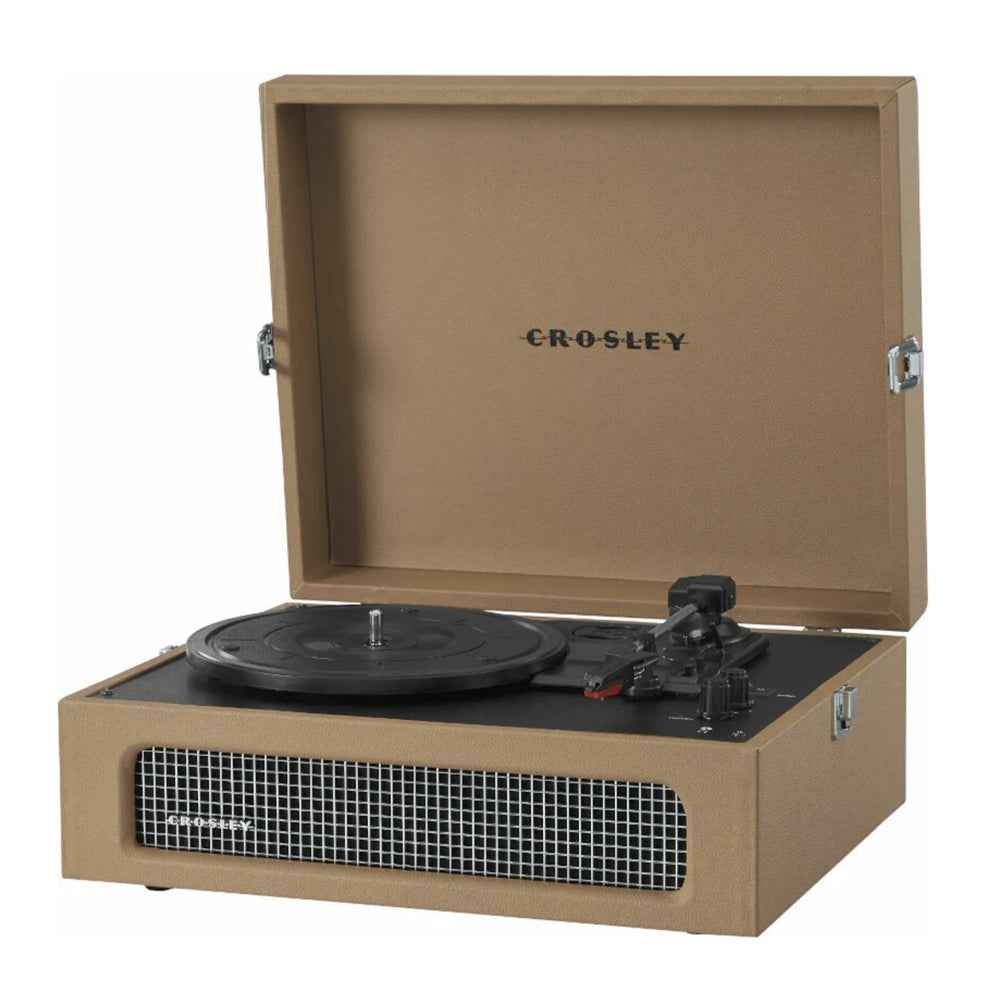 Crosley Voyager Bluetooth Portable Turntable + Gadhouse Vinyl Rack Bundle - Tan