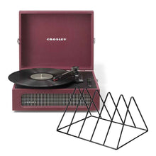 Crosley Voyager Bluetooth Portable Turntable + Gadhouse Vinyl Rack Bundle - Burgundy