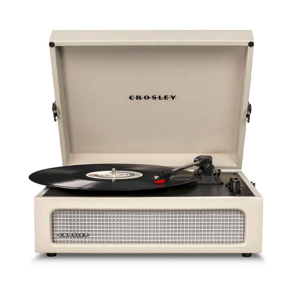 Voyager Bluetooth Portable Turntable - Dune + Vinyl Rack Bundle - Black