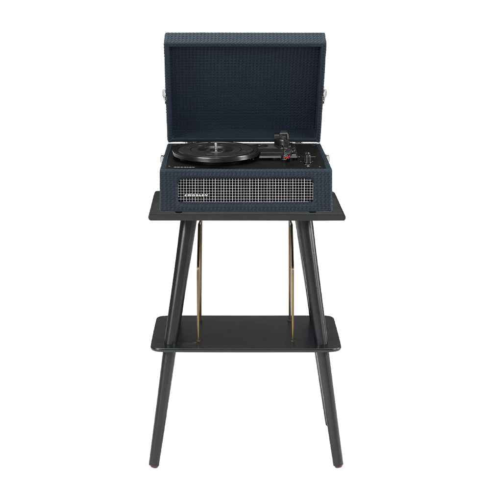 Crosley Voyager Bluetooth Portable Turntable + Entertainment Stand Bundle  - Navy