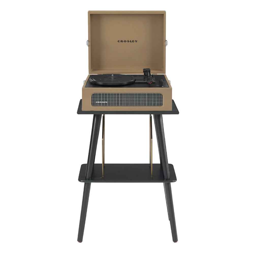 Crosley Voyager Bluetooth Portable Turntable + Entertainment Stand Bundle  - Tan