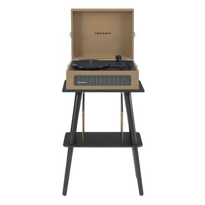 Crosley Voyager Bluetooth Portable Turntable + Entertainment Stand Bundle  - Tan
