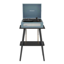 Crosley Voyager Bluetooth Portable Turntable + Entertainment Stand Bundle  - Washed Blue