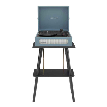 Crosley Voyager Bluetooth Portable Turntable + Entertainment Stand Bundle  - Washed Blue