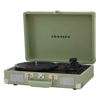 Crosley Cruiser Bluetooth Portable Turntable - Mint + Bundled Crosley Record Storage Crate