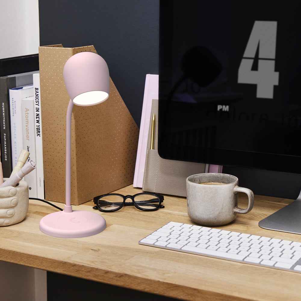 Kreafunk Ellie Lamp W/ Qi Charger And Bluetooth Speaker - Dusty Rose
