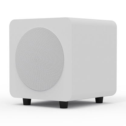 Limited Edition - Kanto SUB6 200W 6" Sealed Powered Subwoofer, Matte White, With White Grill