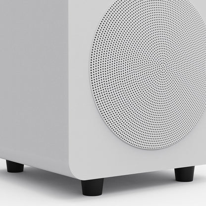 Limited Edition - Kanto SUB6 200W 6" Sealed Powered Subwoofer, Matte White, With White Grill